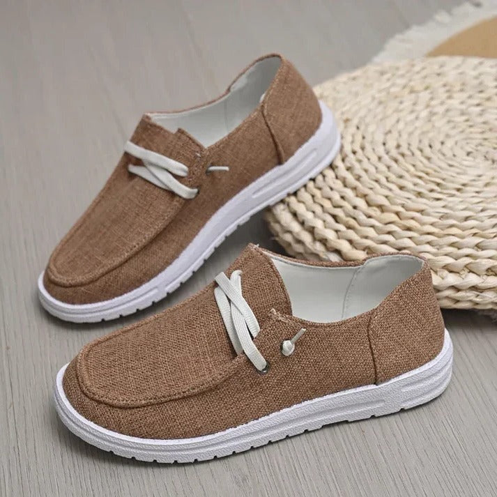 Comfortable Slip-On Canvas Flats with Extra Room for Women