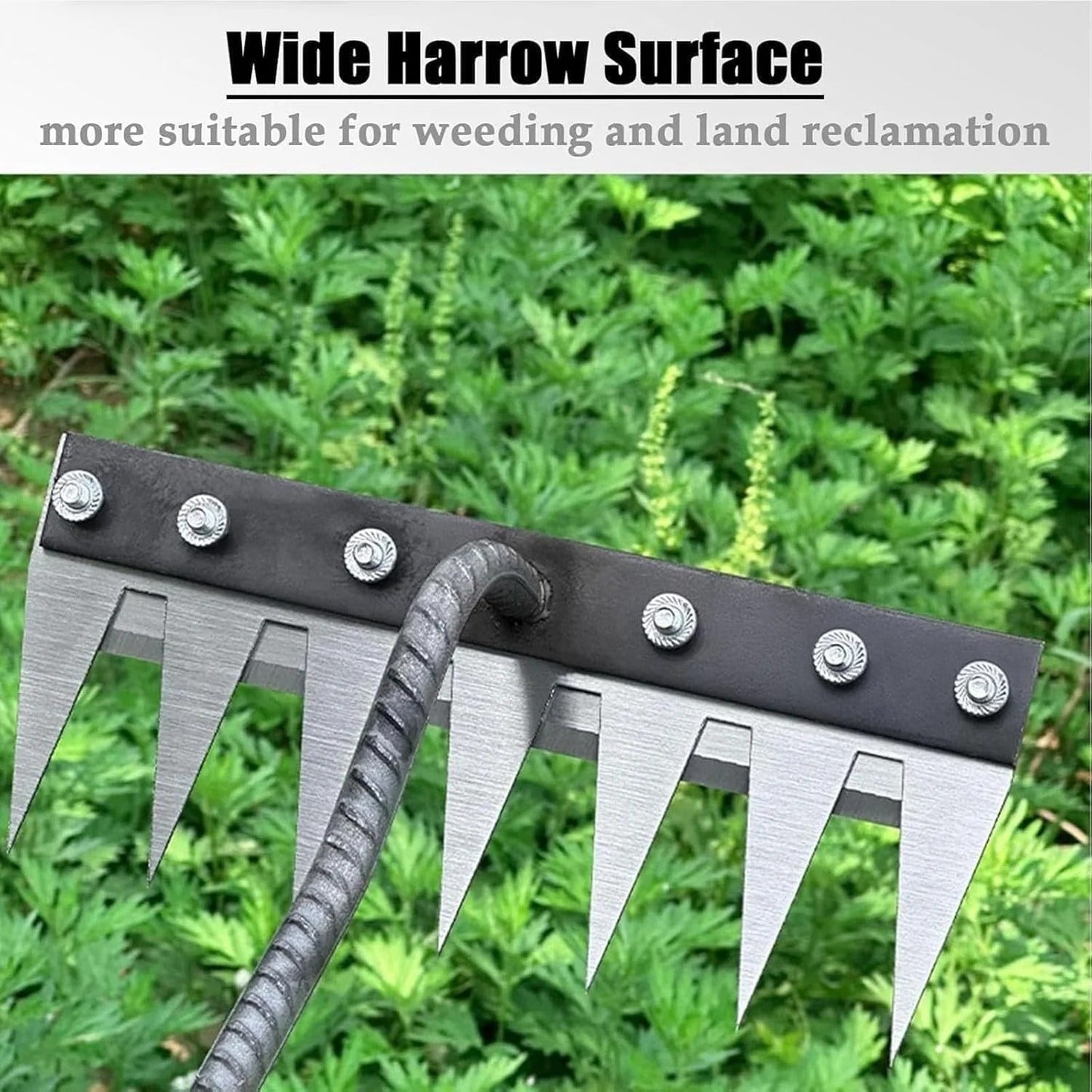 Heavy-Duty Garden Rake for Precision Weeding & Soil Care
