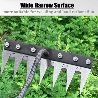Heavy-Duty Garden Rake for Precision Weeding & Soil Care