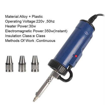 One-Handed Electric Solder Remover with 3 Adjustable Nozzles