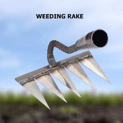 Heavy-Duty Garden Rake for Precision Weeding & Soil Care