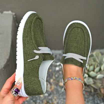 Comfortable Slip-On Canvas Flats with Extra Room for Women