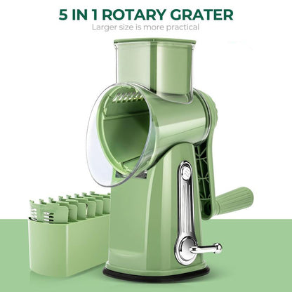 Versatile Food Grater with 5 Swappable Blades and Strong Suction Base