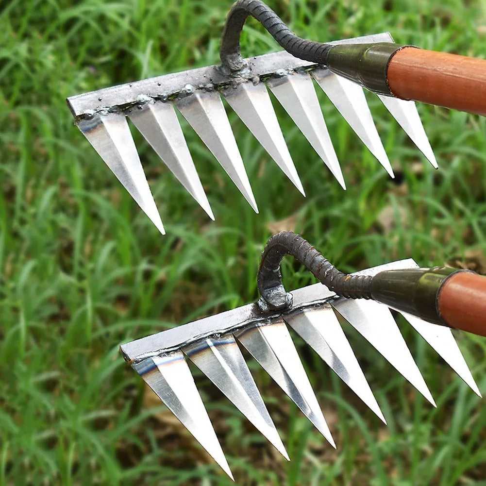 Heavy-Duty Garden Rake for Precision Weeding & Soil Care