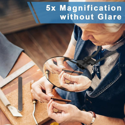 Hands-Free Magnifying Lens with 5X Zoom and Adjustable Neck Strap