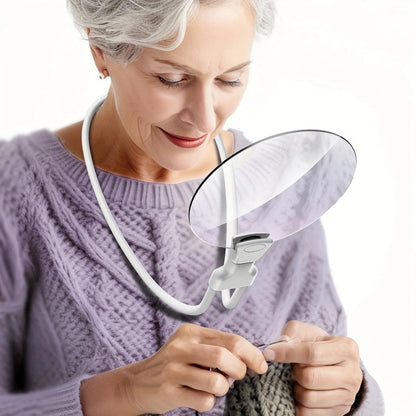 Hands-Free Magnifying Lens with 5X Zoom and Adjustable Neck Strap
