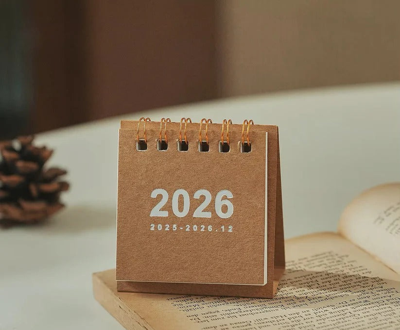 2026 Compact Desk Calendar with Easy-View Stand