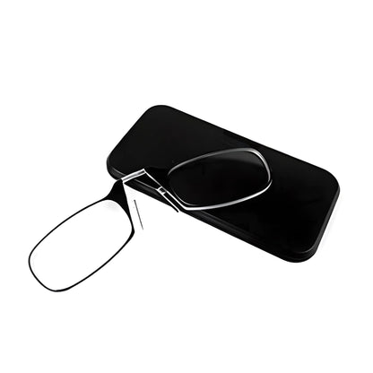 Portable Clip-On Reading Glasses with Stylish Retractable Case