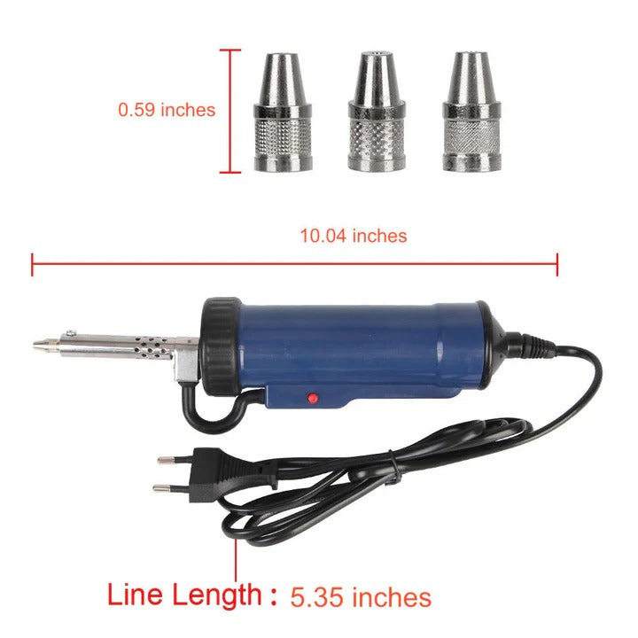 One-Handed Electric Solder Remover with 3 Adjustable Nozzles