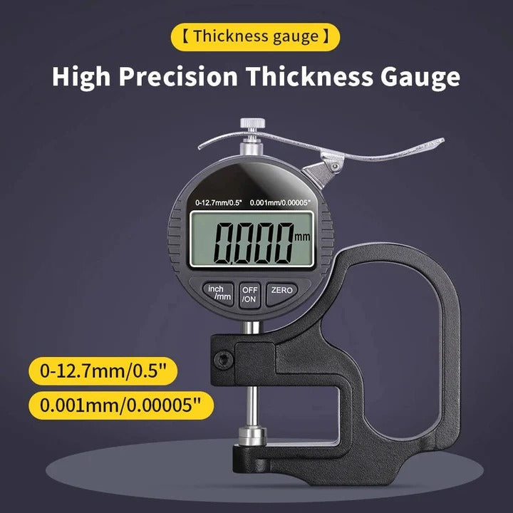 Precision Thickness Meter with LCD Display and Dual Measurement Options