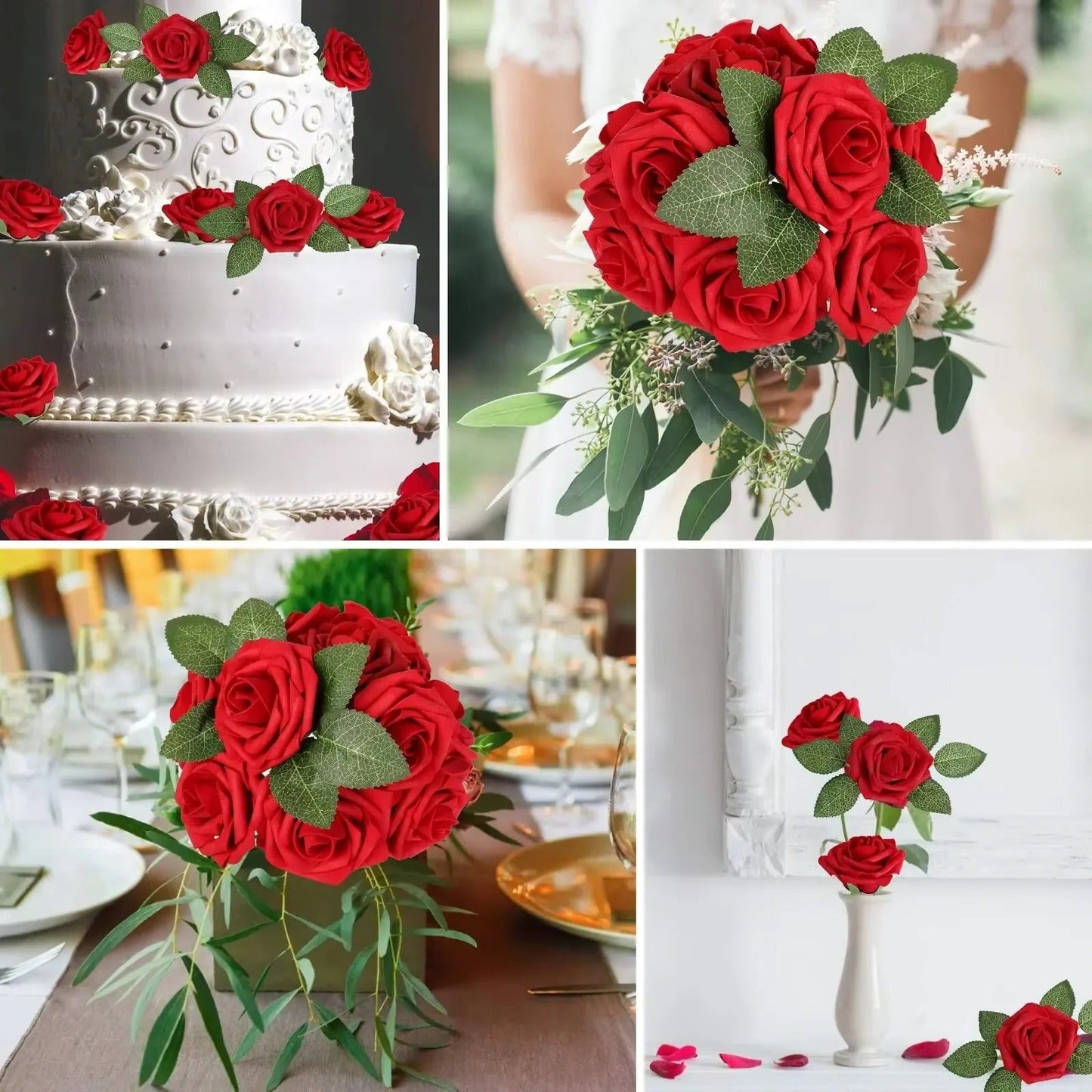 Lifelike Red Rose Stems for Elegant Home and Event Decor