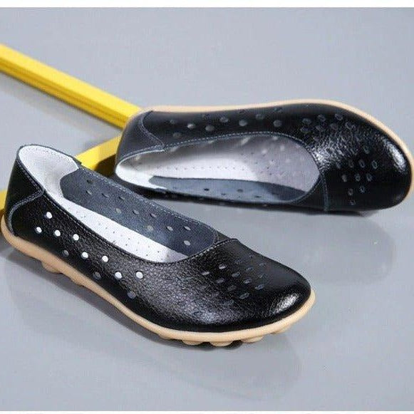 Comfortable Wide-Fit Leather Slip-On Flats for Every Occasion