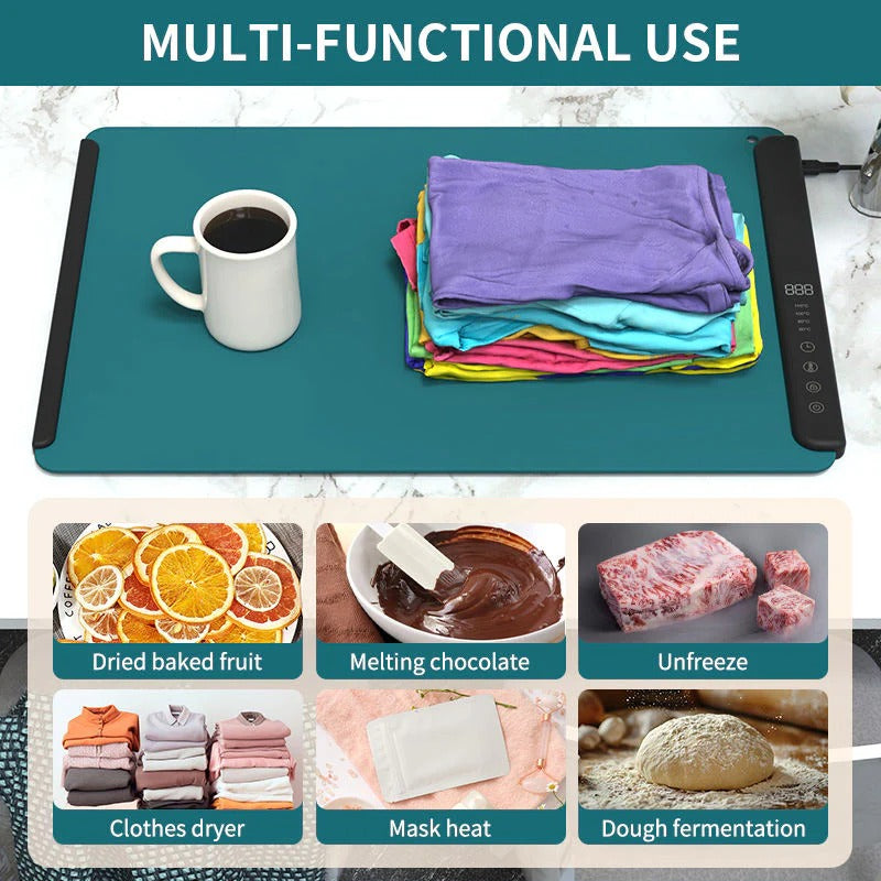 Smart Heat Food Warmer Mat with Custom Temperature Settings