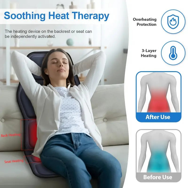 Soothing Lumbar Massager with Heat and Vibration for Ultimate Comfort