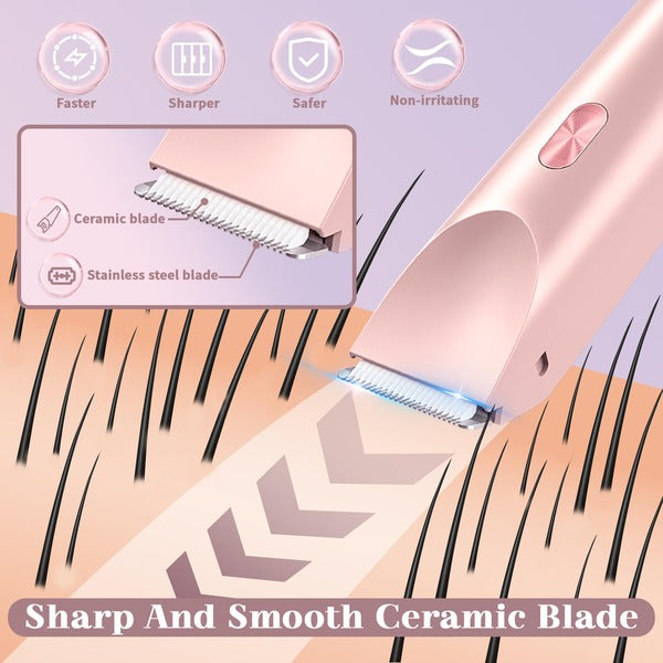 Wireless Women's Hair Removal Trimmer with Dual Attachments