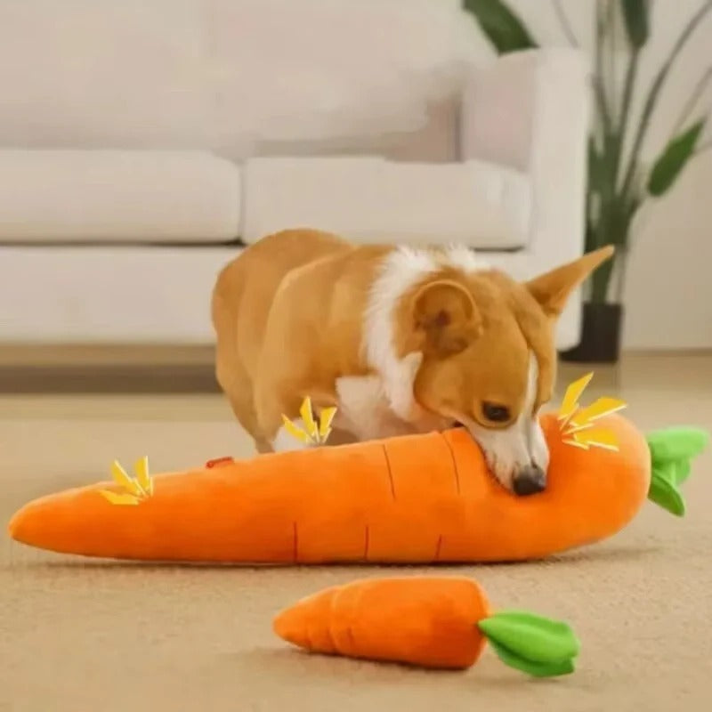 Giant Plush Carrot Dog Toy with Engaging Sounds for All Breeds