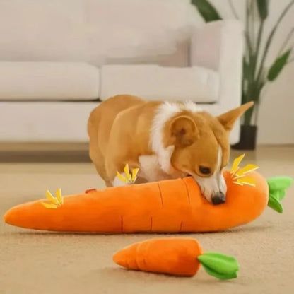 Giant Plush Carrot Dog Toy with Engaging Sounds for All Breeds