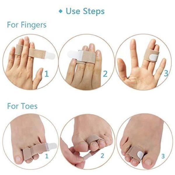 Flexible Comfort Wraps for Toe and Finger Alignment