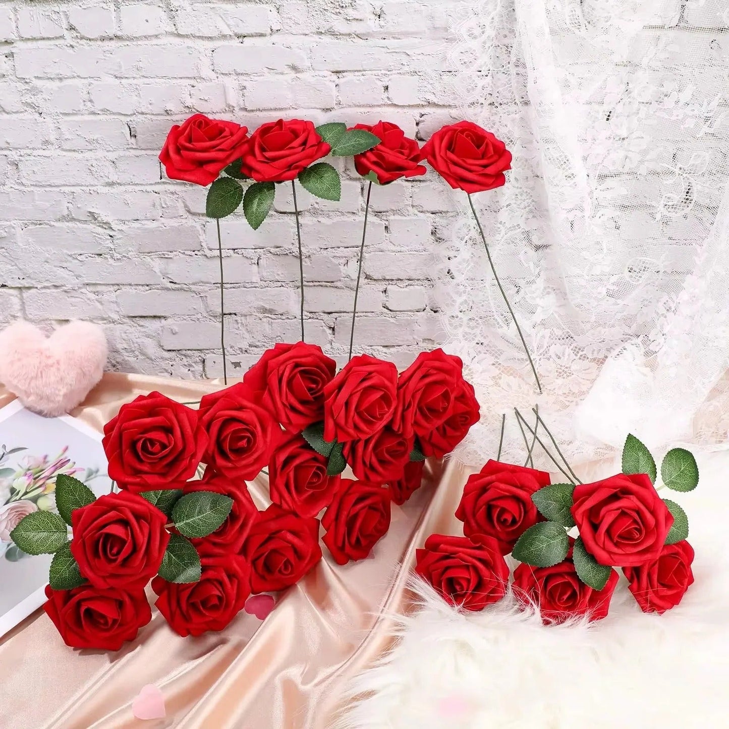 Lifelike Red Rose Stems for Elegant Home and Event Decor