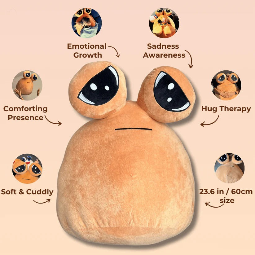 Cheerful Plush Emoji Cushion for Home and Travel Comfort