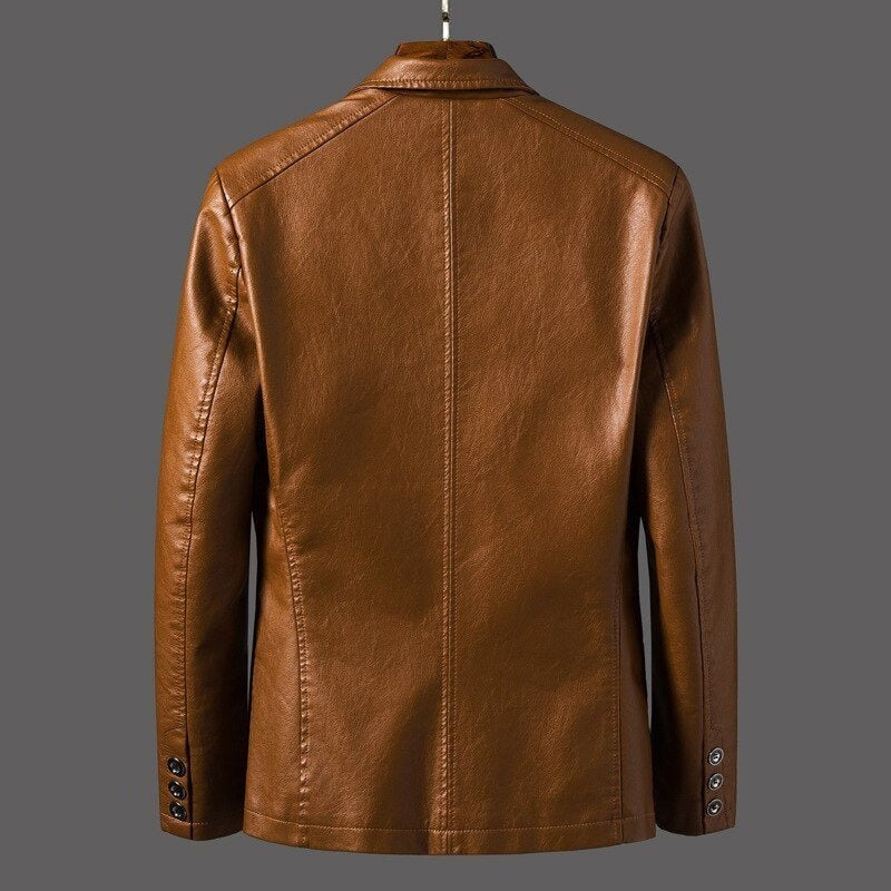 Men's Timeless Leather Jacket with Vintage Flair