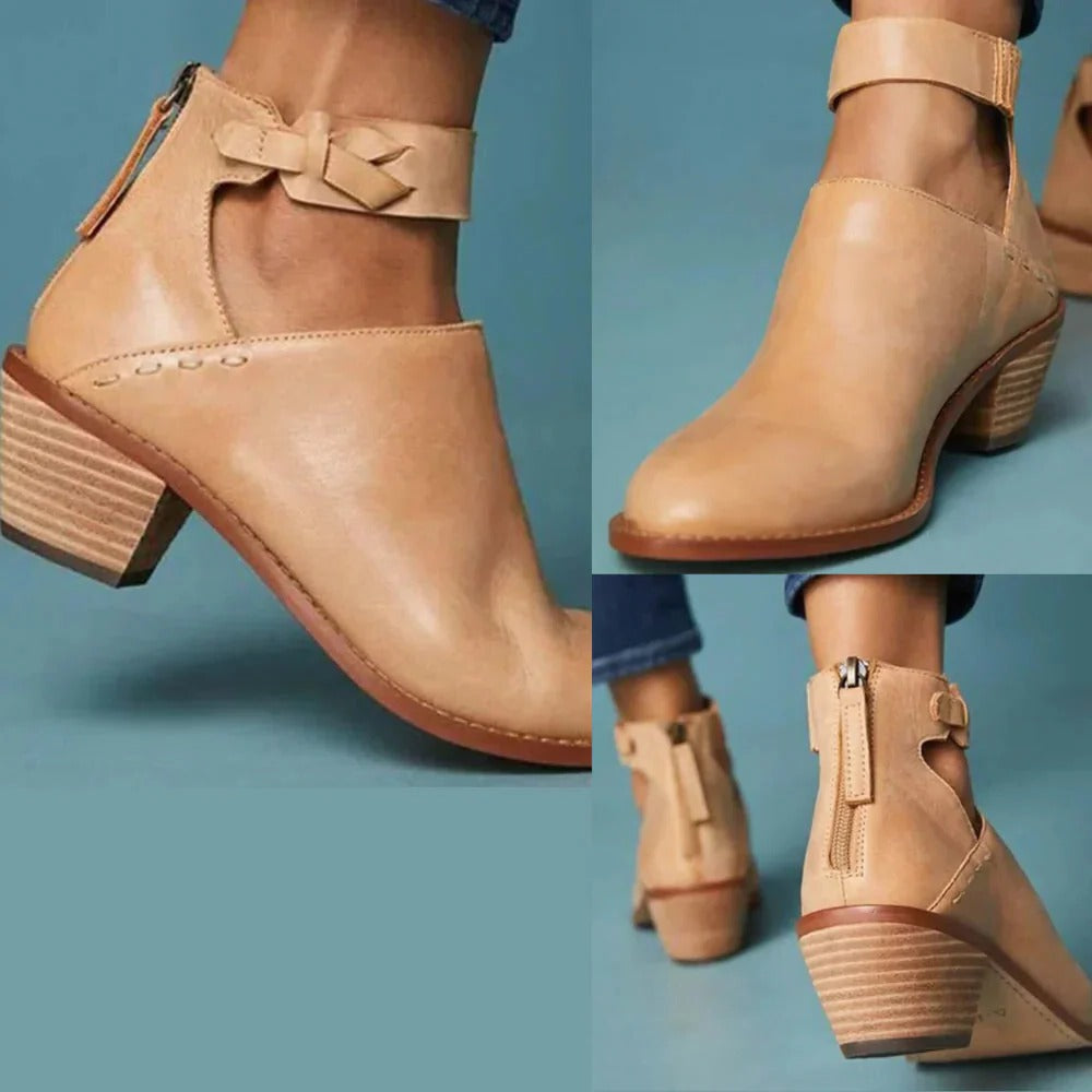 Stylish Ankle Boots with Braided Detail and Easy Zip Access