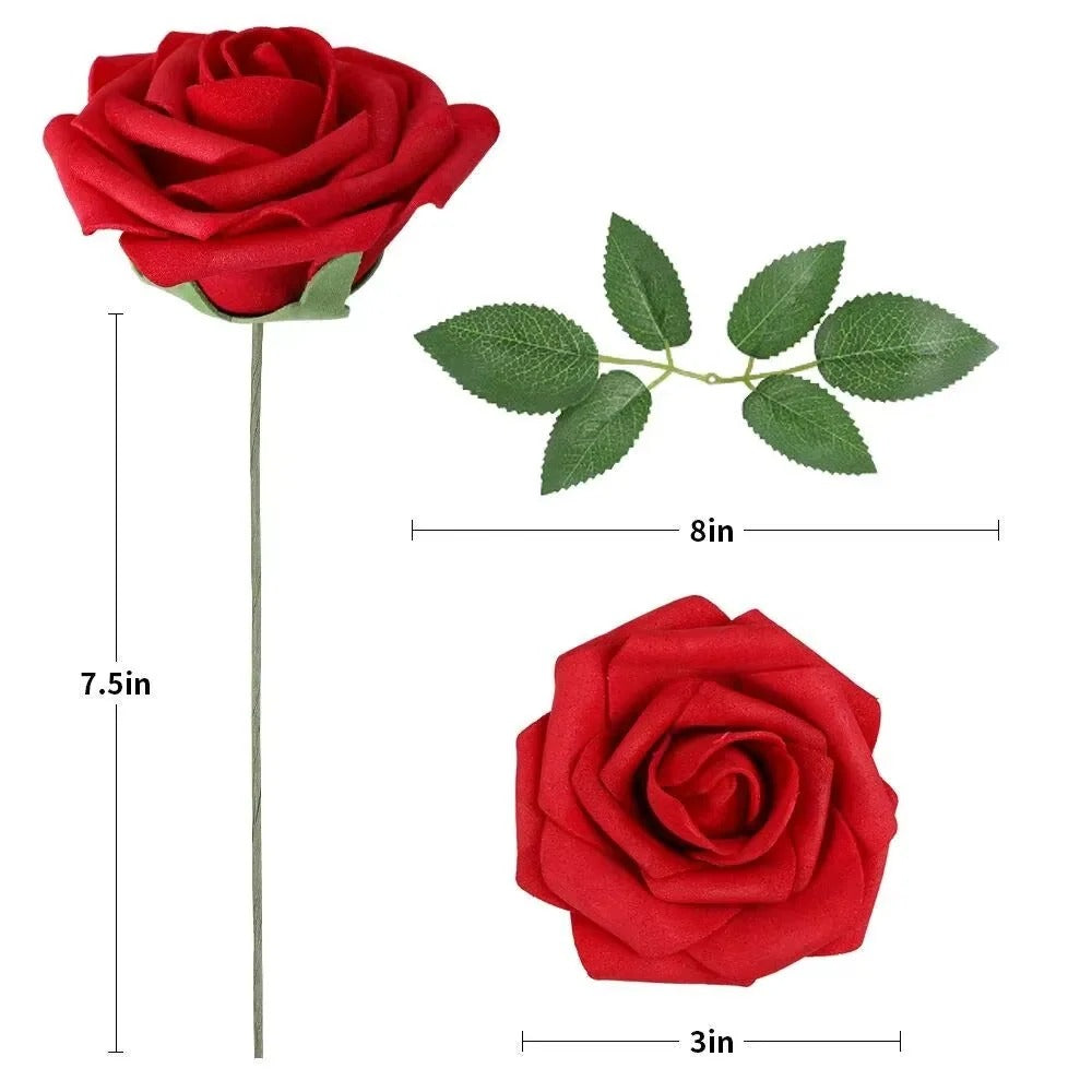 Lifelike Red Rose Stems for Elegant Home and Event Decor