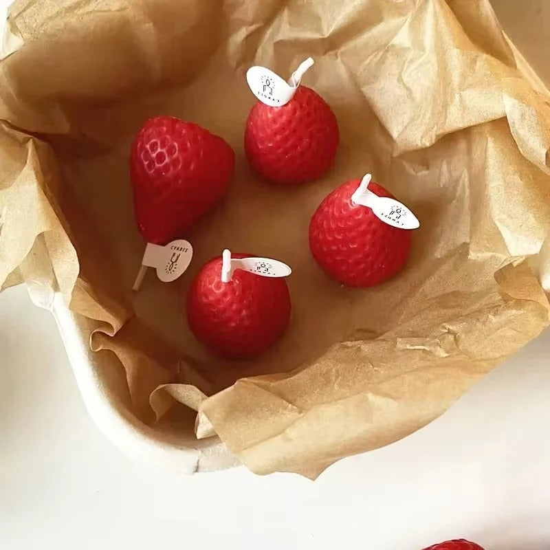 Charming Strawberry-Scented Soy Candle for Cozy Spaces