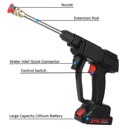Battery-Powered Portable Pressure Washer with Dual Batteries