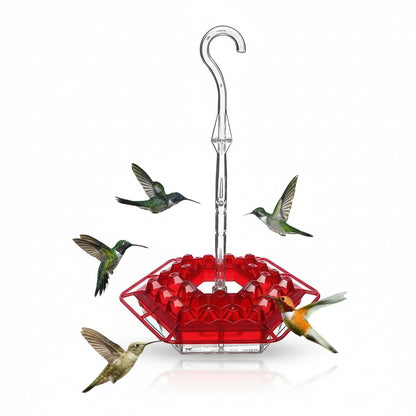 FlowerShine Hummingbird Feeder with 30 Feeding Ports, 12oz Capacity