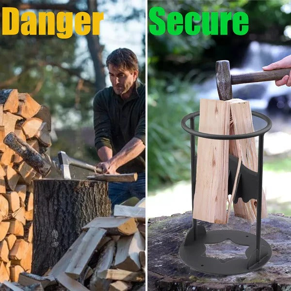 Safe & Efficient Manual Firewood Splitter with Fixed Wedge