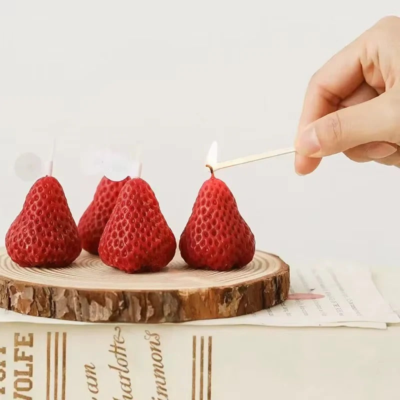Charming Strawberry-Scented Soy Candle for Cozy Spaces