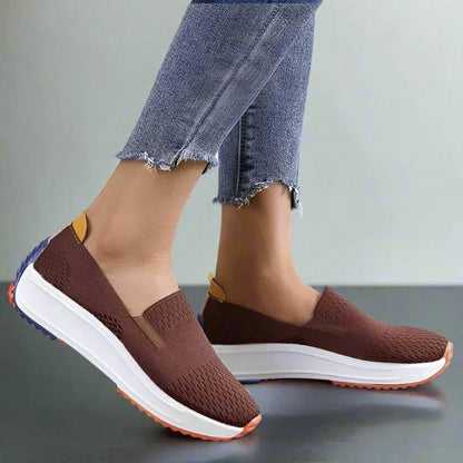 Womens Easy-On Knit Sneakers for All-Day Comfort