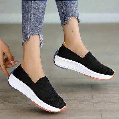 Womens Easy-On Knit Sneakers for All-Day Comfort