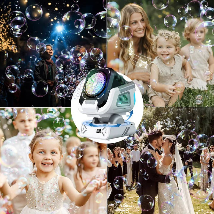 Rechargeable Bubble Blaster with Colorful Lighting Effects