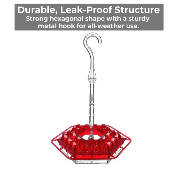 FlowerShine Hummingbird Feeder with 30 Feeding Ports, 12oz Capacity