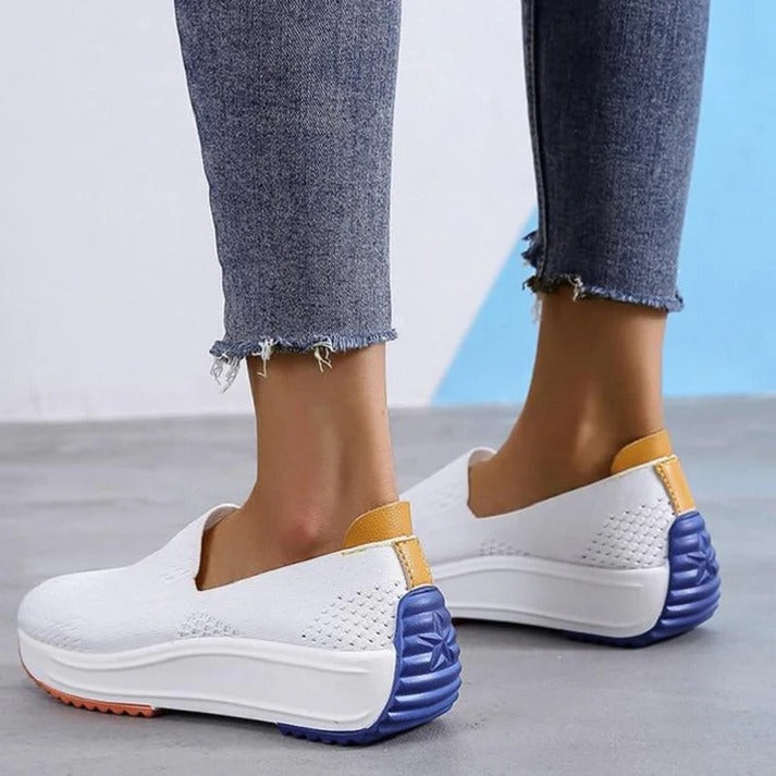 Womens Easy-On Knit Sneakers for All-Day Comfort