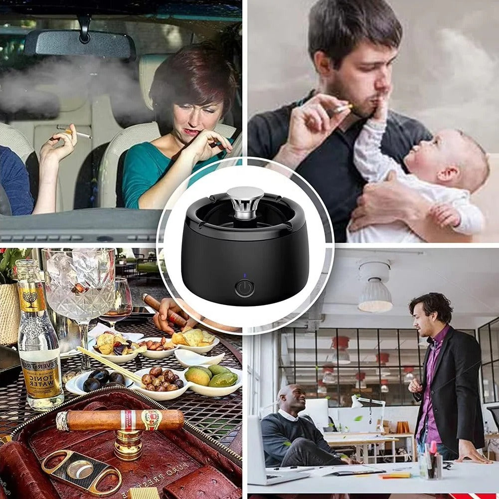 Portable Odor-Reducing Ashtray with Rechargeable Power