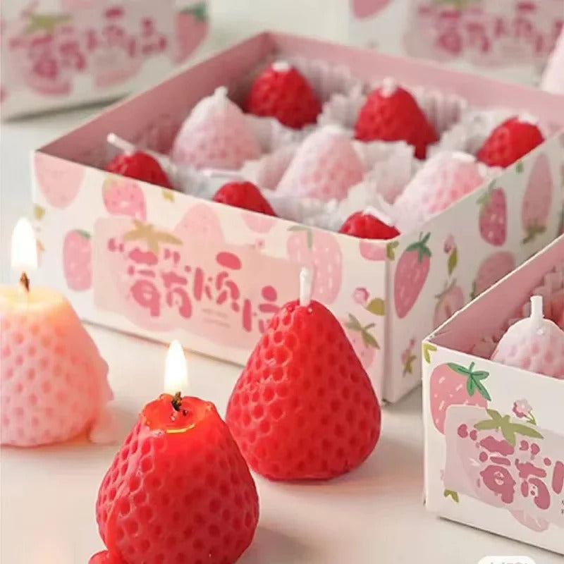 Charming Strawberry-Scented Soy Candle for Cozy Spaces