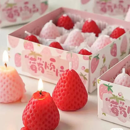 Charming Strawberry-Scented Soy Candle for Cozy Spaces
