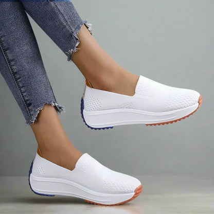 Womens Easy-On Knit Sneakers for All-Day Comfort