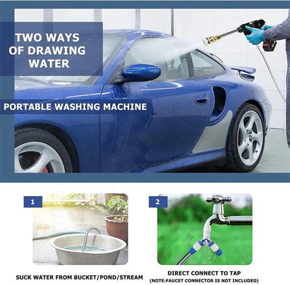 Battery-Powered Portable Pressure Washer with Dual Batteries