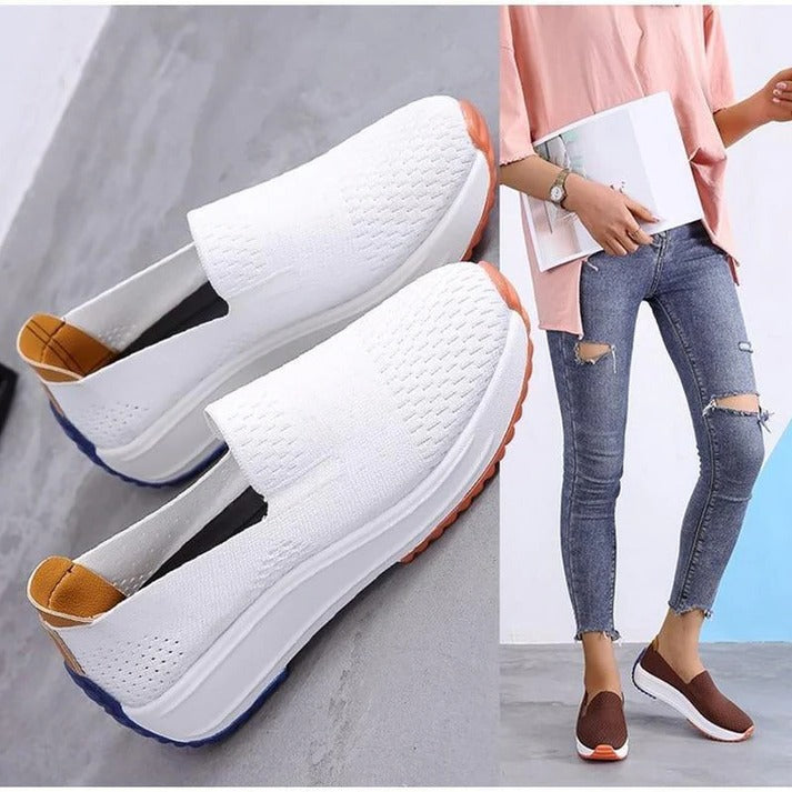 Womens Easy-On Knit Sneakers for All-Day Comfort