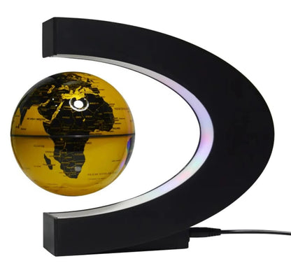 Floating Globe Display with Magnetic Levitation and LED Lights