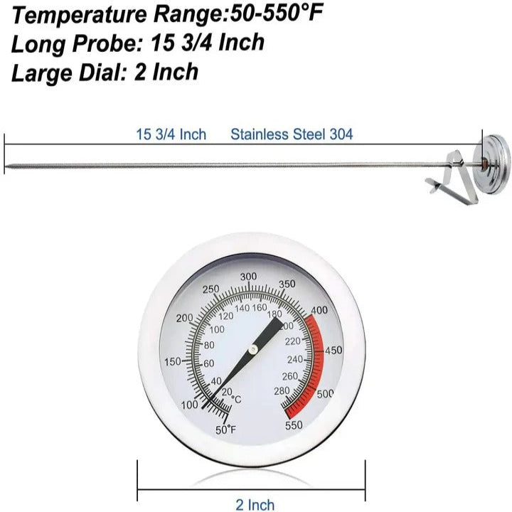 Precision Cooking Thermometer with Extended Probe for Frying