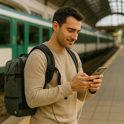 Compact Travel Backpack with Compression and Security Features