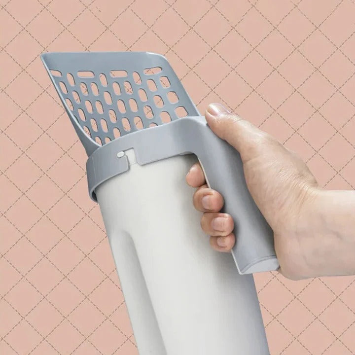Effortless Cat Litter Cleanup Tool with Integrated Waste Bin