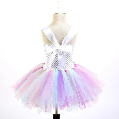 Whimsical Pastel Tutu Dress with Enchanted Unicorn Theme