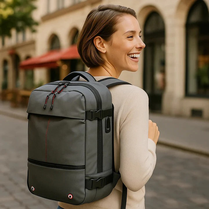 Compact Travel Backpack with Compression and Security Features