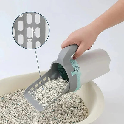 Effortless Cat Litter Cleanup Tool with Integrated Waste Bin
